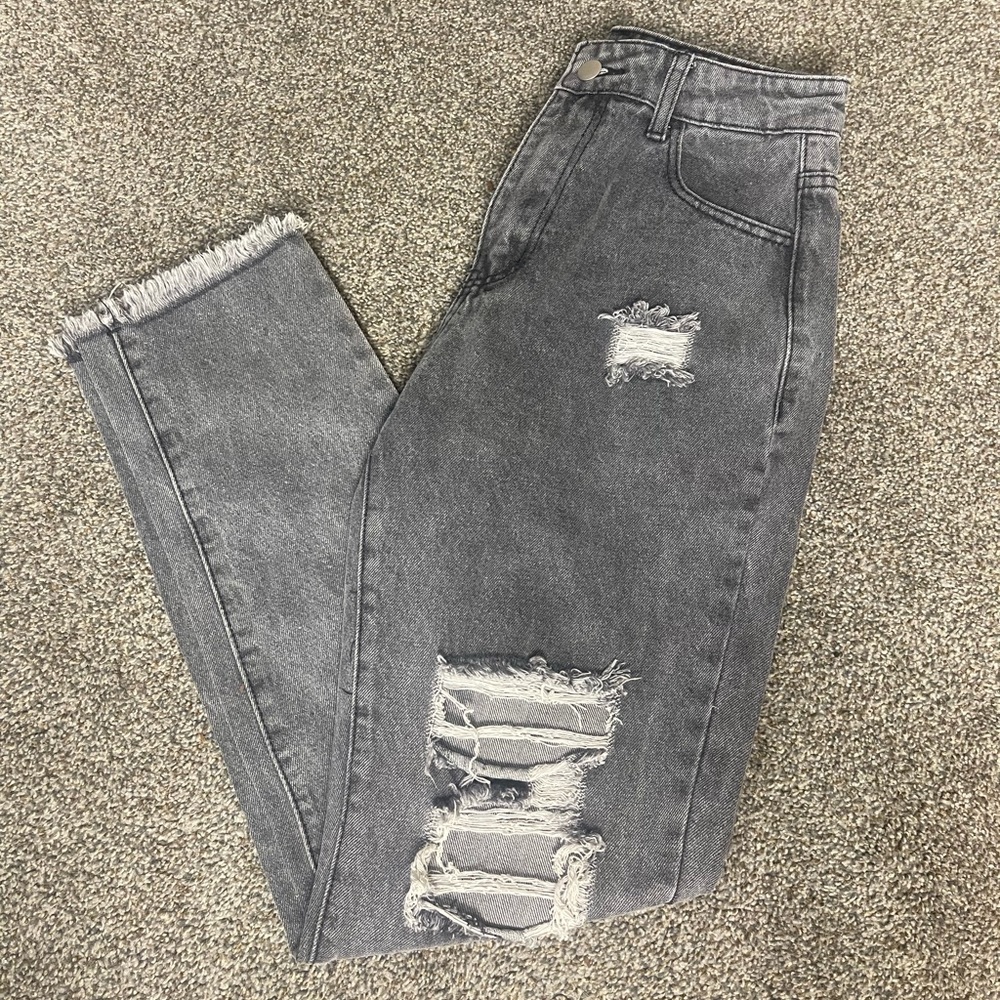 High Waisted Ripped Jeans